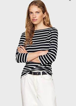 Жіночий лонгслів tommy hilfiger у темно-синю та білусмужку xl