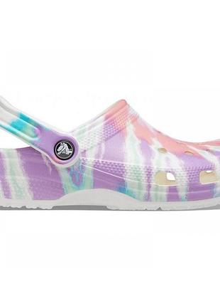 Сабо crocs classic tie-dye graphic clog