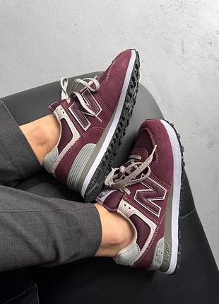 😍 кросівки жіночі new balance 574 burgundy
