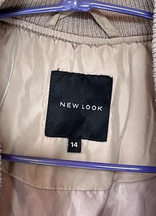 Базовий бежевий бомбер new look / жіноча демісезонна куртка розмір l (uk 14)