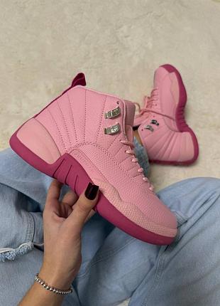 Стильные женские кроссовки air jordan 12 retro pearl pink