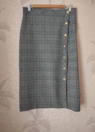 Юбка-карандаш, на кнопках, с разрезом zara.