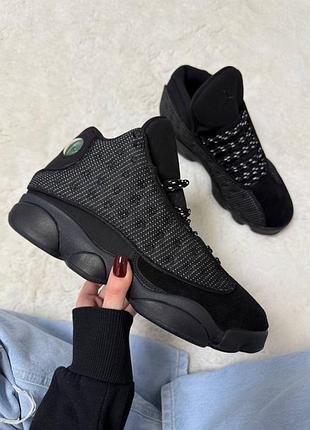 Стильные кроссовки air jordan 13 retro black cat