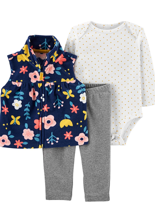 Комплект carter's 3 в 1 жилет, боді, штани 12м 24м