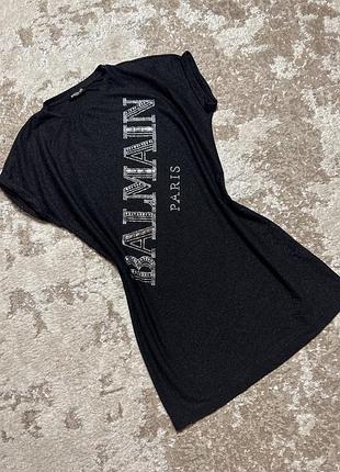 Оригинальное удлиненное футболка платье balmain
