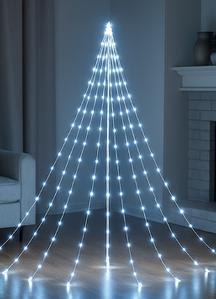 Светодиодная декоративная гирлянда "конский хвост" ma404white usb 500 led 20 нитей, 2.5 м холодный белый