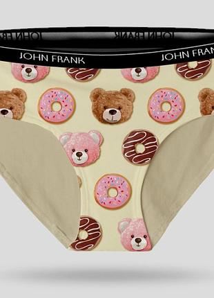 Трусы женские хлопковые бежевые, трусики слипы john frank wjfd-s119 турция, удобное женское белье xl