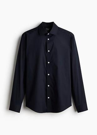 S h&m нова фірмова класична ошатна чоловіча сорочка вузького крою стрейч slim fit підліткова