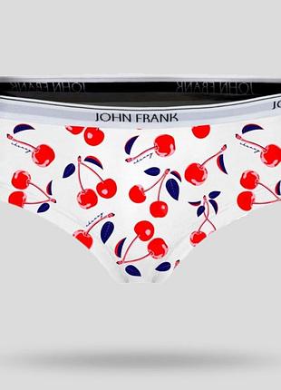 Труси жіночі білі хіпстери з вишнями john frank wjfd-h67
