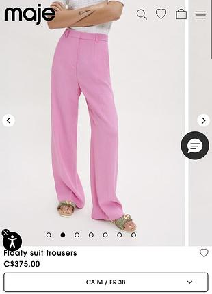 Елегантні рожеві брюки-палаццо maje floaty suit trousers
