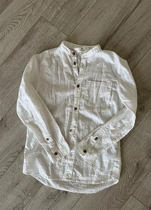Сорочка біла на хлопчика h&m льон котон