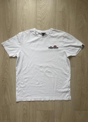 Біла футболка ellesse voodoo оригінал з вишивкою | чоловіча футболка ellesse l базова