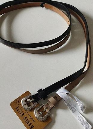 Комплект жіночих тонких ремінців 2шт. women belts 90см.