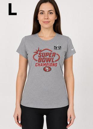 Nike super bowl champions san francisco 49ers жіноча футболка сіра, розмір l