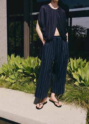 Брюки кюлоти в смужку zara в р.s