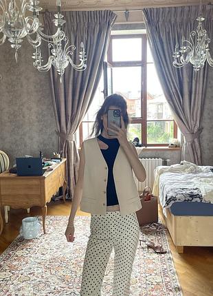 Жилет женский friends of fashion молочный костюмный минимализм old money s/xs