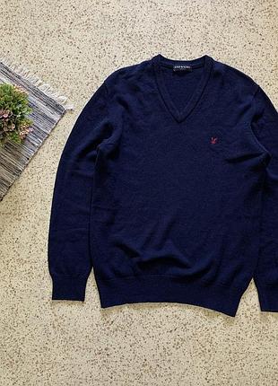 Lyle & scott wool sweater v neck светр чоловічий лайл скот кежуал натуральне хутро casual