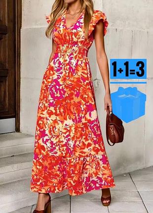 🥰 довга сукня в абстрактний принт shein xl