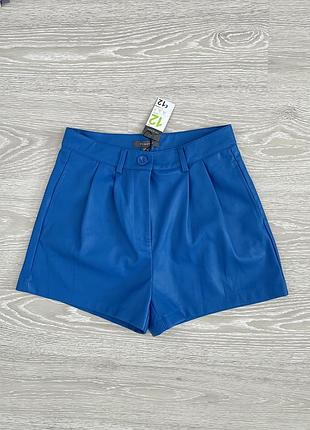 Primark жіночі, нові, стильні шорти з кишенями з якісної еко шкіри відмінного готунку,