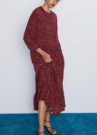 Медное платье из вискозы zara