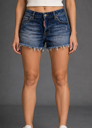 Оригинальные джинсовые шорты dsquared2 italy женские xs-s синие