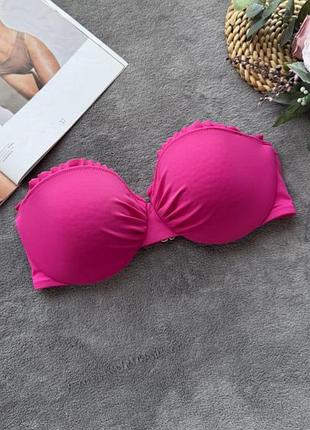 70с верх від купальника балконет victoria secret вікторія сікрет рожевий на кісточках