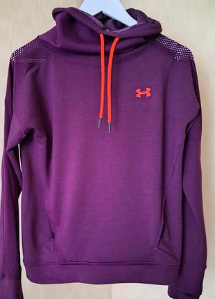 Женская спортивная кофта under armour фиолетового цвета с высоким воротником.