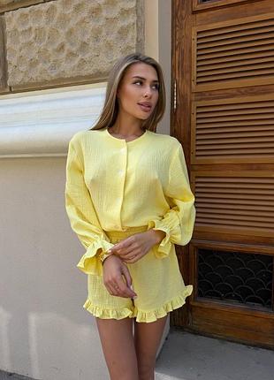 Женский летний муслиновый костюм