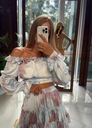 Летний костюм набор комплект, юбка топ miss diamond brand