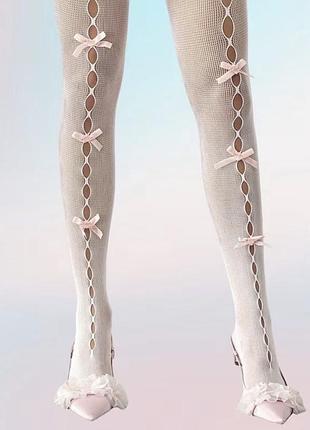 Колготи з рожевими бантиками cute core coquette kawaii kei