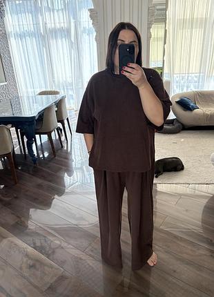 Костюм zara шоколадний колір