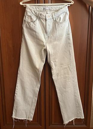 Джинси zara z1975 straight, світло-блакитні, щільний денім, р. 36