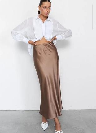 Сатиновая юбка zara