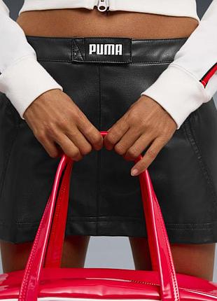 Puma шкіряна спідниця міні трендова р. s оригінал пума еко шкіра