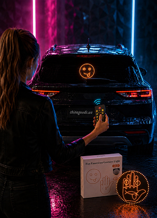 Світлодіодна led-долоня+смайлик для авто