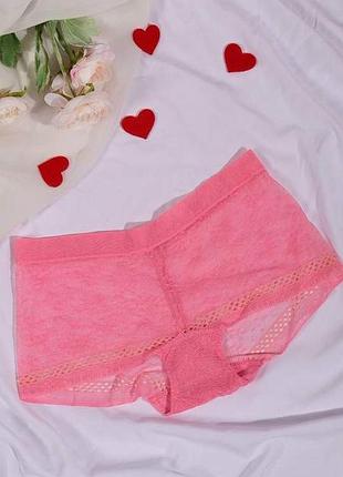 Женские кружевные трусики-шорты «comfort lace» с высокой посадкой