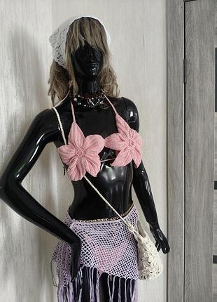 Эксклюзивный цветочный топ ручной работы 👙