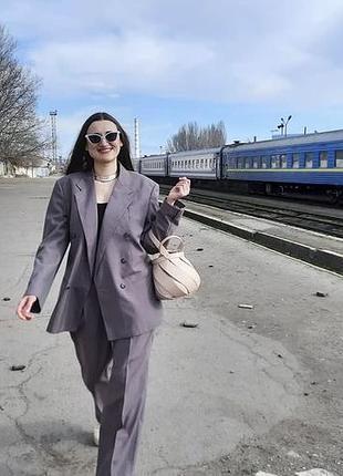 Шикарний вінтажний вовняний брючний костюм