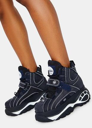 Buffalo сині з білим navy blue черевики кросовки кеди на платформі