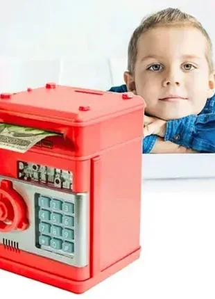 Дитячий сейф з електронним замком, number bank червоний