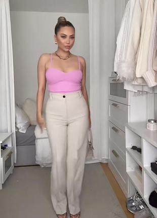 Брюки прямі світлі zara
