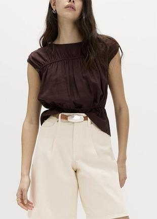 ​🌿 неймовірні базові джинсові   лляні шорти marks & spencer з ефектом «pleated» — ідеал на літо! ✨