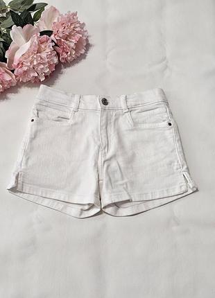 Белые новые джинсовые шорты для девочки, zara, 134 см