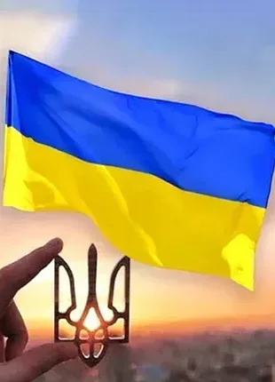 Флаг украины q-2 150х90 см из синтетической ткани, желто-голубой