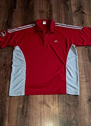 Мужская уникальная винтажная спортивная футболка поло adidas оригинал