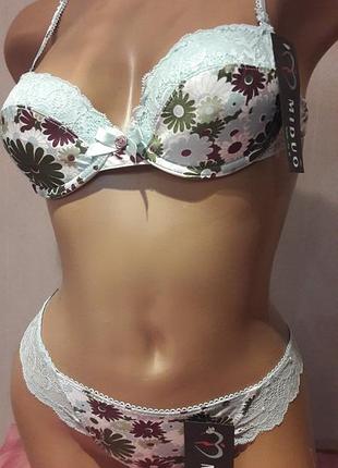 Комплект жіночої спідньої білизни miduo коричневий, xl, 85в