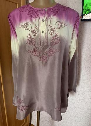 Шовкова блузка від французької марки soft grey.підійде на розмір l, xl.