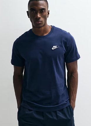 Мужская футболка nike nsw club tee dark blue оригинал new !