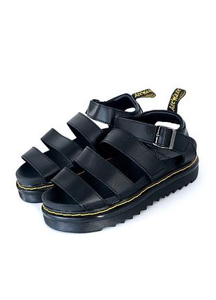Женские босоножки dr. martens blaire черные на застежке повседневные кожаные открытые сандалии на платформе доктор мартинс блэр