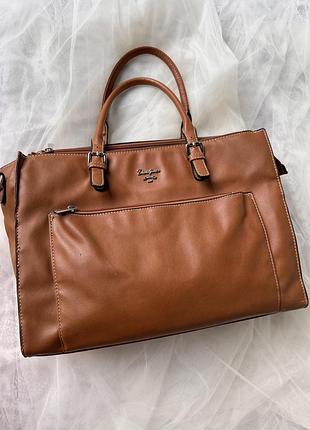 Жіноча сумка david jones paris – містка, стильна, колір карамель